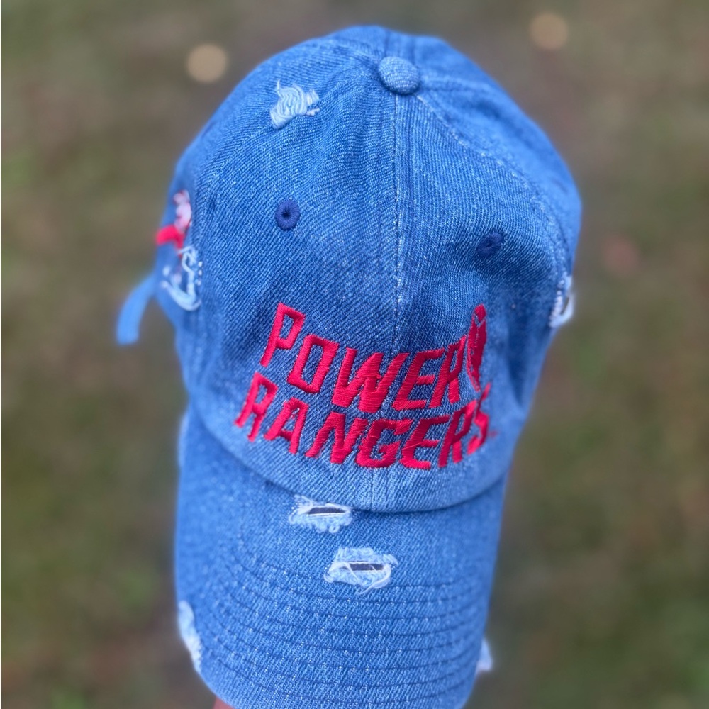 Power Ranger Denim Hat - Blue with Red Logo (Red Power Ranger) - Picture 11 of 15